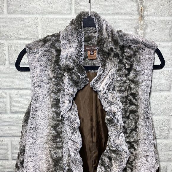 Furry Brown Vest Women's Size Small - Picture 3 of 9